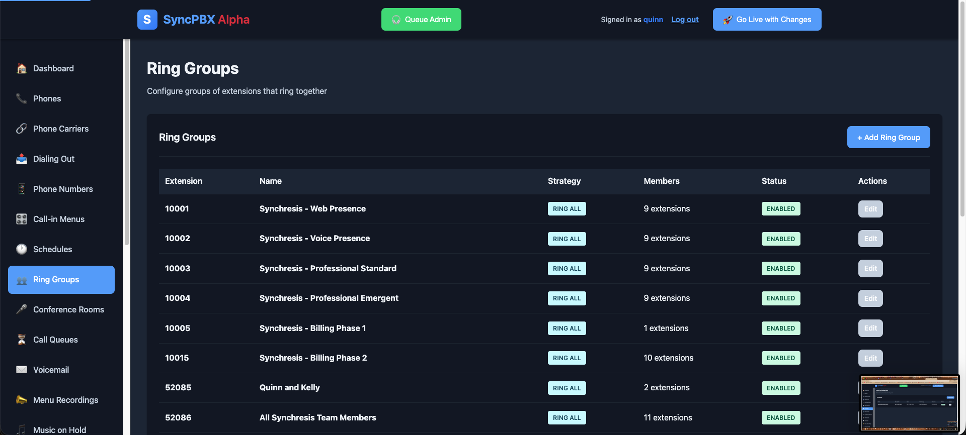 Ring groups — Groups of extensions that ring together.